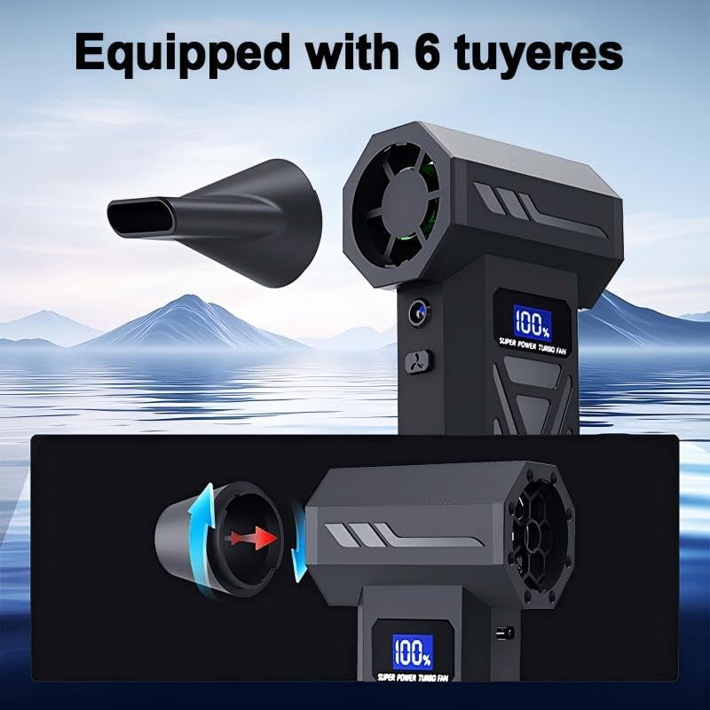 Compressed Air Duster ，2-In-1 Duster and Vacuum Cleaner, 110000RPM Super Power Electric Air Duster, 4-Gear Adjustable Mini Blower, Dust Blower for Computer, Keyboard, House, Pet，Outdoor and Car